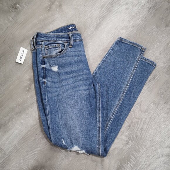 NWT Old Navy Mid Rise Rockstar Super Skinny Ladies Size 6 Blue Jeans - Picture 4 of 14